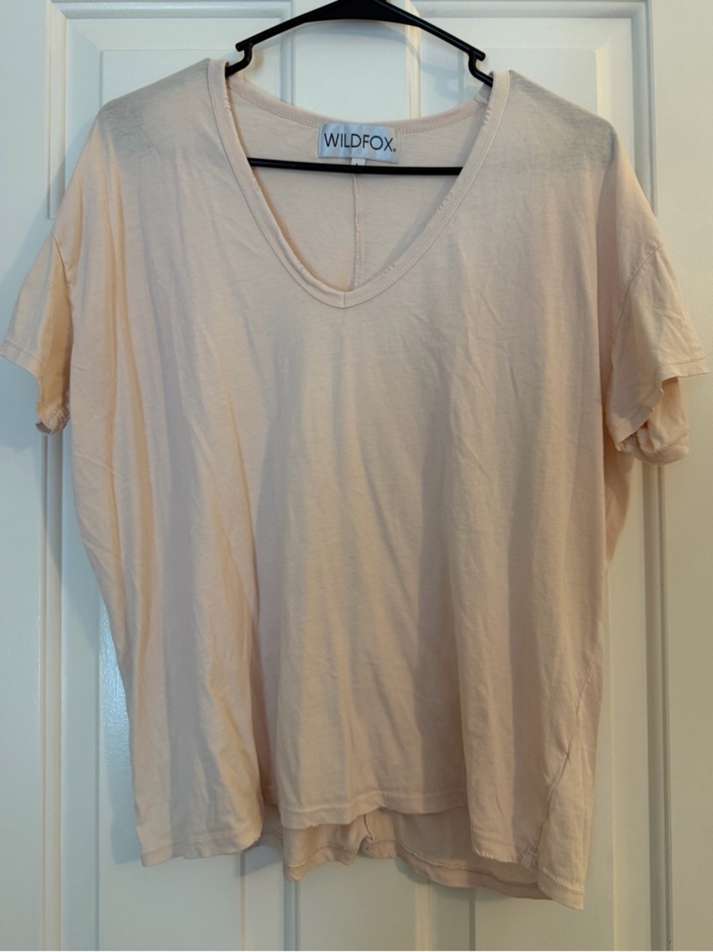Wildfox Pale Blush V-Neck Short Sleeve Tee
